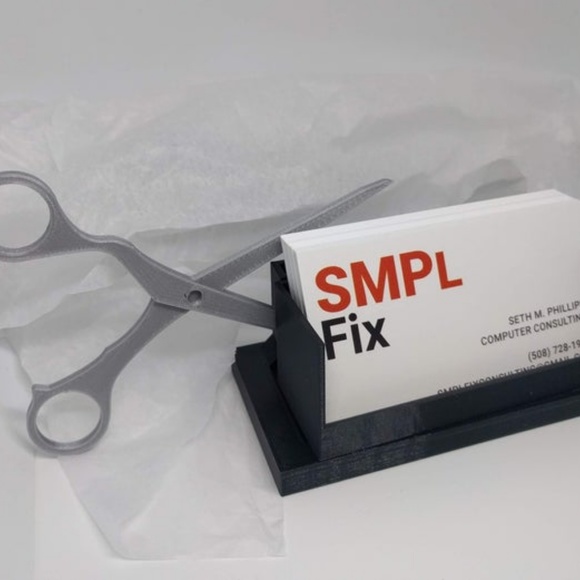 Silver & Black Hair Stylist Card Holder-Display - Picture 2 of 2